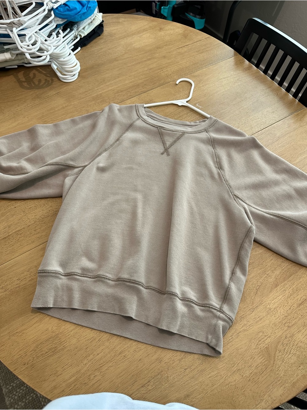 aerie Taupe Crewneck Sweatshirt 1/2 Sleeve